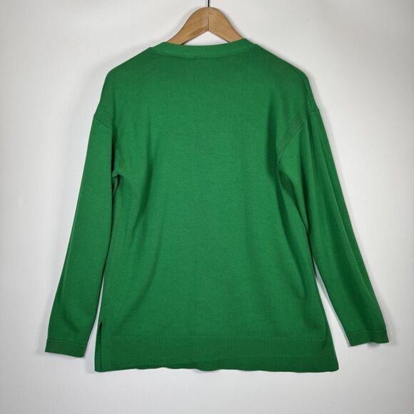 Talbots Petite Medium Green Cardigan Sweater Button Front Long Sleeve Preppy - Picture 3 of 13